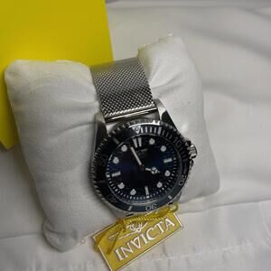 Invicta Pro Diver Men’s 43mm Quartz Blue Dial SS Mesh Bracelet Watch 47173 - NEW